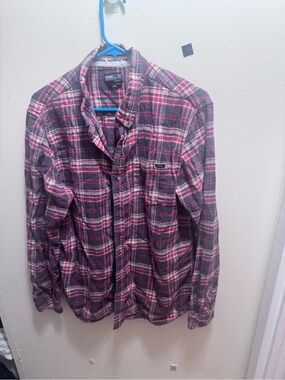O'Neill Red and Gray Plaid Flannel Shirt - Classic Fit size large